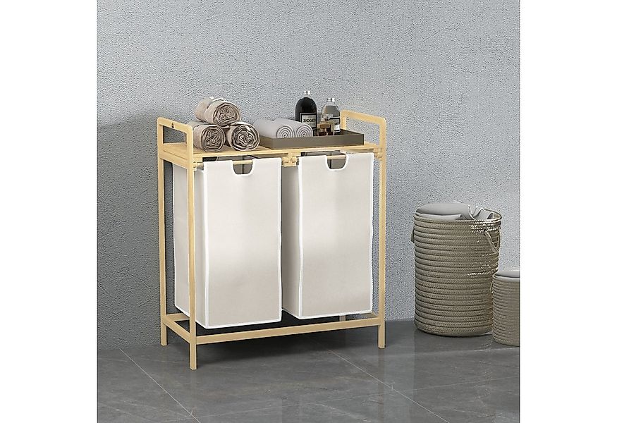 HOMCOM Wäschekorb Wäschebox mit 2 abnehmbaren Wäschesacke (Wäschebox, 1 St. günstig online kaufen