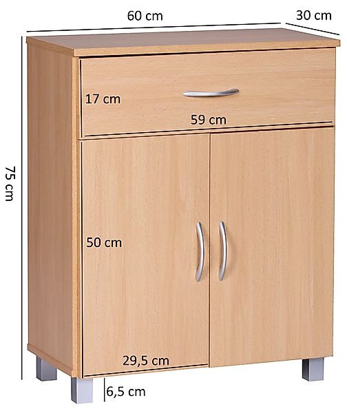 FINEBUY Sideboard SuVa1592_1 (SETE Buche mit günstig online kaufen
