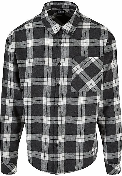URBAN CLASSICS Langarmshirt "Herren Boxy Dark Checked Shirt", (1 tlg.) günstig online kaufen