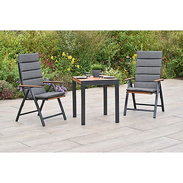Merxx Athos Set 5-tlg. 2 Klappsessel 2 Auflagen Gartentisch 65(130)x65 cm günstig online kaufen