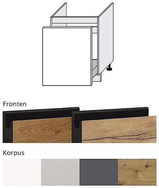 Feldmann-Wohnen Spülenunterschrank Treviso (1-St) 60cm Front- & Korpusfarbe günstig online kaufen