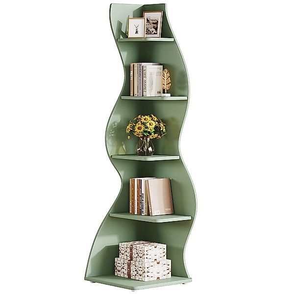 Tribesigns Eckregal 5-stöckiges Wand-Eck-Bücherregal, Ecke Bücherregal günstig online kaufen