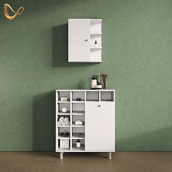 Livinity® Wäscheschrank Fucino, Weiß, 78.4 x günstig online kaufen
