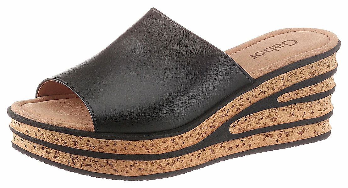Gabor Pantolette, Keilabsatz, Sommerschuh, Schlappe, raffinierte günstig online kaufen