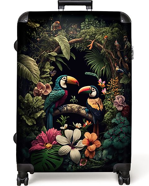 NoBoringSuitcases.com© Hartschalen-Trolley Vogel - Blumen - günstig online kaufen
