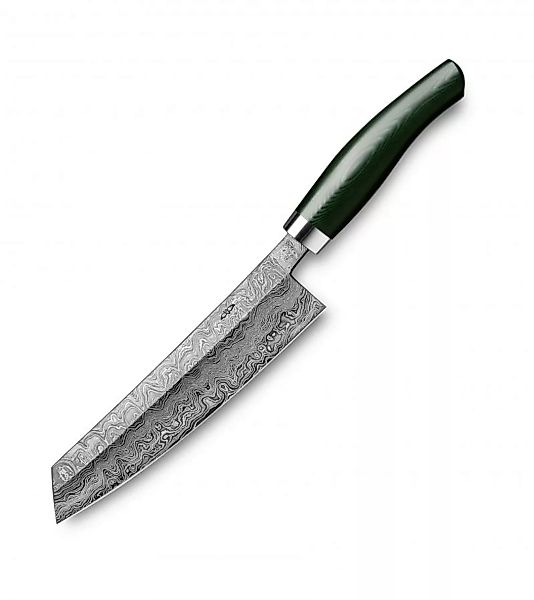 Nesmuk Exklusiv C100 Damast Kochmesser 18 cm - Griff Micarta grün günstig online kaufen