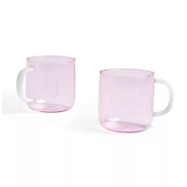 Borosilicate Tasse 2er Pack Pink-white günstig online kaufen