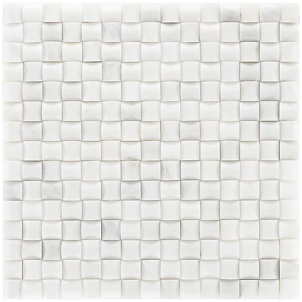Mosaik Marmor Basket 3D Weiß poliert 30 cm x 30 cm günstig online kaufen
