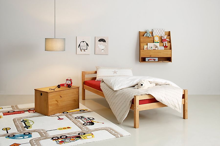 Lüttenhütt Kinderbett "Alpi", Einzelbett aus schönem Kiefernholz, Lattenros günstig online kaufen