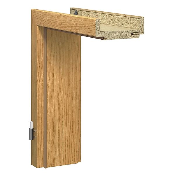Türzarge Dekorfolie Holznachbildung Eiche Hell 73,5 x 198,5 x 27 cm Anschla günstig online kaufen