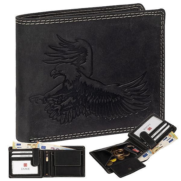 EAAKIE Geldbörse RFID Büffel Echt Leder Geldbörse Portemonnaie Herren mit M günstig online kaufen