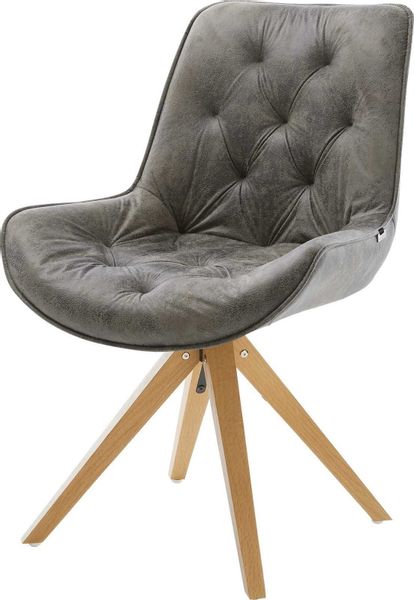 DELIFE Polsterstuhl Taimi-Flex, Holzgestell kantig Natur günstig online kaufen