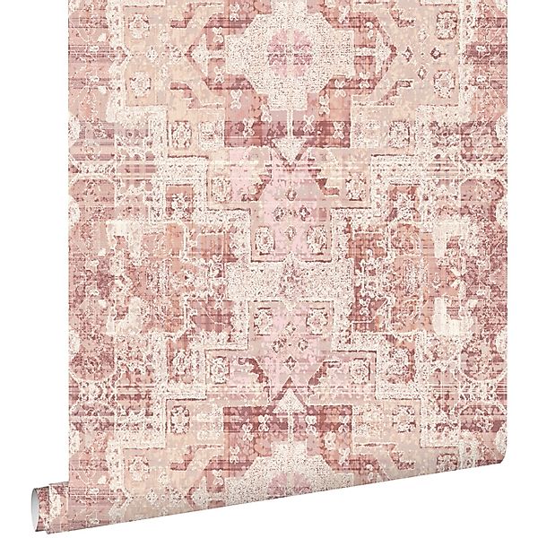 ESTAhome Tapete Orientalisches Kelim Patchwork Terrakottarosa 53 Cm X 1005 günstig online kaufen