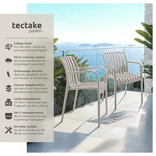 tectake Gartenstuhl Gartenstühle (Set., 6 St), günstig online kaufen
