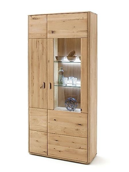 Casamia Vitrine Vitrine Vitrinenschrank Massivholz B 96 H 208 T 38 cm Glasv günstig online kaufen