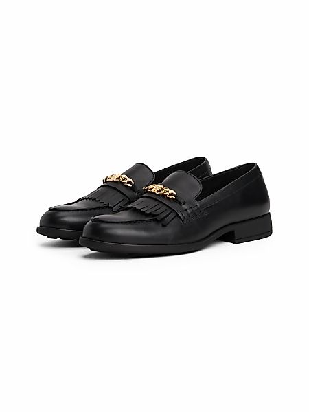 Tommy Hilfiger Loafer "TH CHAIN FRINGE LEATHER LOAFER", Blockabsatz, Slippe günstig online kaufen