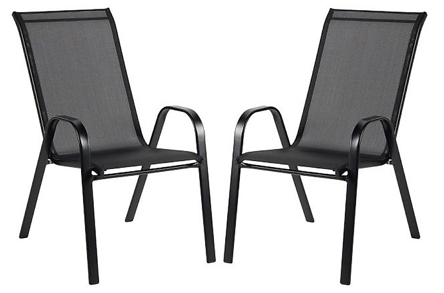 Garten-Stuhl 2er Set Schwarz günstig online kaufen