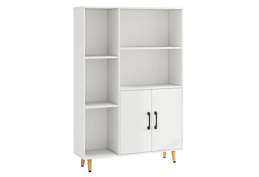 COSTWAY Bücherregal, Sideboard mit Türen und Fächern, weiß, 80x23,5x119cm günstig online kaufen