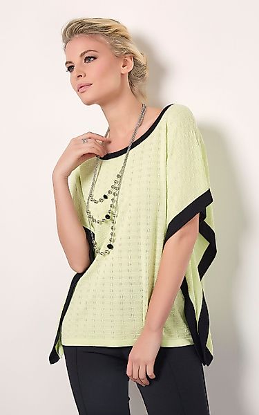 Passioni Blusenponcho Sommer Strukturstrick Poncho in günstig online kaufen