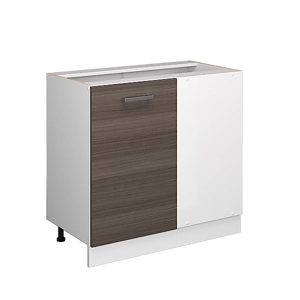 Vicco Eckunterschrank R-Line Küchen Eckschrank Grau/Weiß 86 cm AP Eiche günstig online kaufen