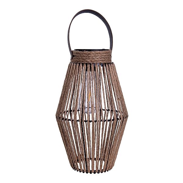 Näve LED-Solarleuchte Korbinian Natur Dunkel Ø 18 cm x 30 cm günstig online kaufen