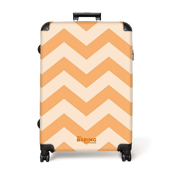 NoBoringSuitcases.com© Hartschalen-Trolley Zickzack-Muster in Orange 77 günstig online kaufen