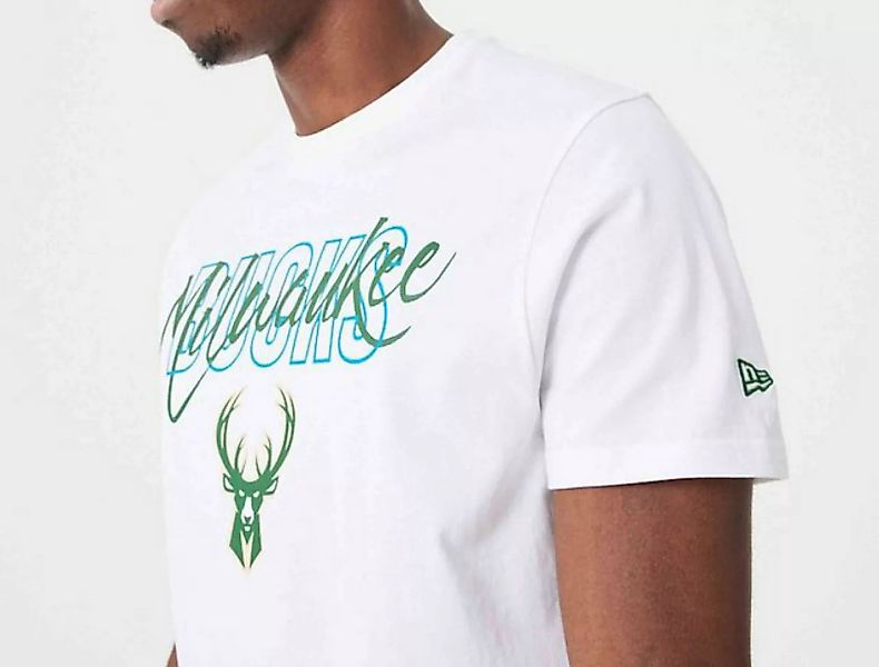 New Era T-Shirt NBA Milwaukee Bucks Script Tee günstig online kaufen