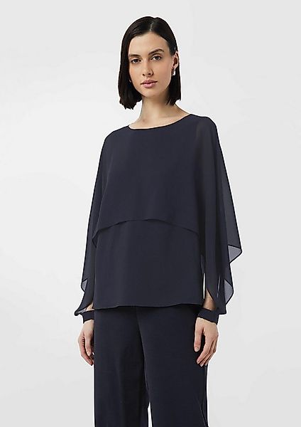 comma Langarmbluse Bluse Bluse aus Chiffon mit raffiniertem Layering günstig online kaufen