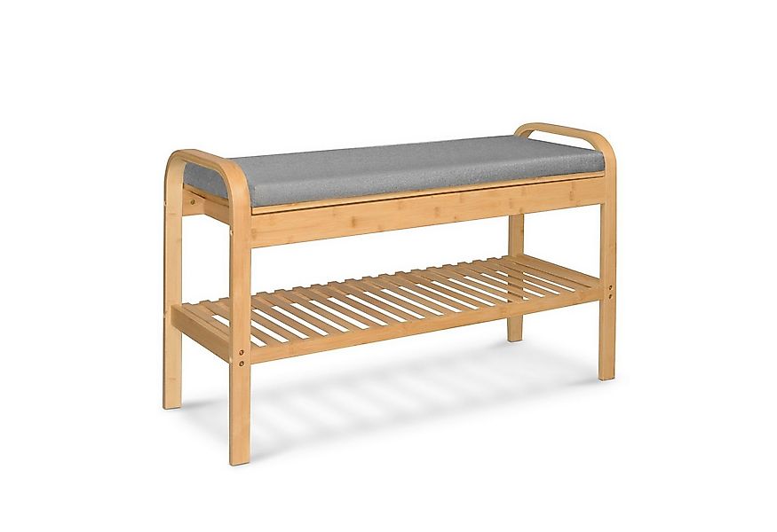 AD.CON Schuhbank Schuhregal aus Bambus mit Sitzbank Schuhbank mit Sitzkisse günstig online kaufen
