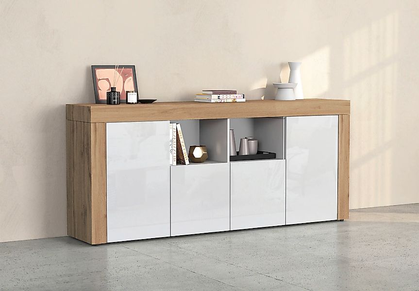 INOSIGN Sideboard "CHRONOS Breite 200 cm mit 4 Türen, 2 offene und 8 geschl günstig online kaufen