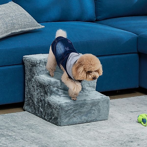 PawHut Haustiertreppe 3-stufige Hunderampe mit abnehmbarer günstig online kaufen