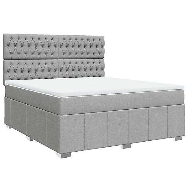 vidaXL Boxspringbett mit Matratze Hellgrau 180x200 cm Stoff 3291754 günstig online kaufen