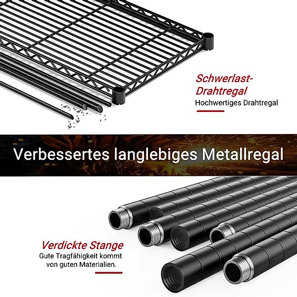 LUCKZON Schwerlastregal 4/5-stufig Standard-Drehregal höhenverstellbares La günstig online kaufen