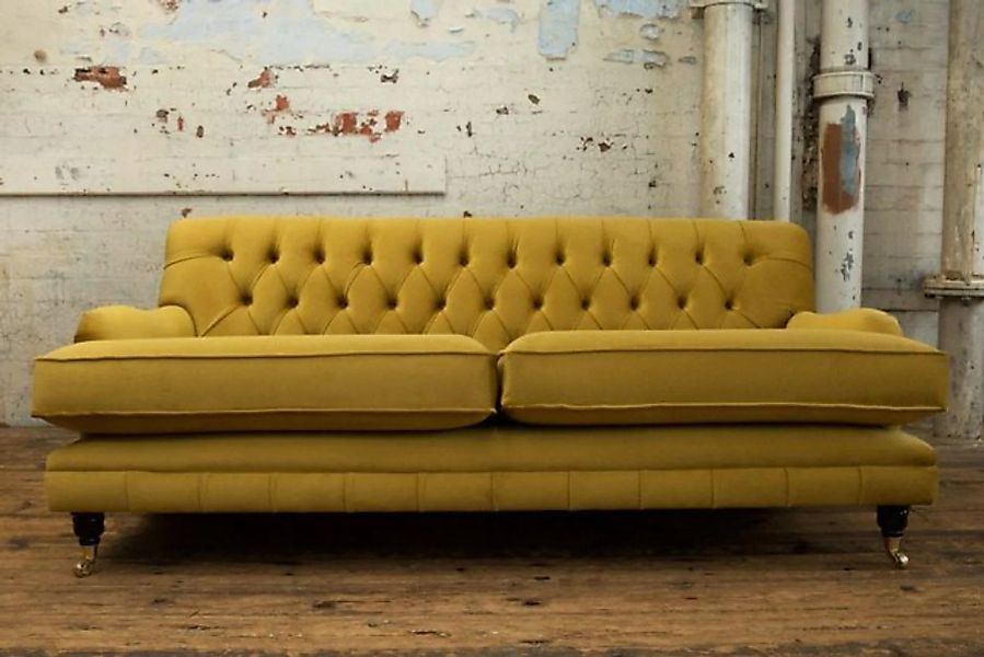 JVmoebel Sofa Luxus gelber Chesterfield Dreisitzer Polstermöbel Luxus Neu, günstig online kaufen