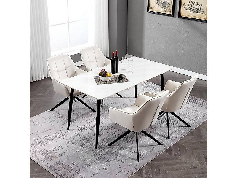 Woltu 4-Fußstuhl (2 St), Esszimmerstuhl drehbar, gepolsterter, Metallbeine günstig online kaufen