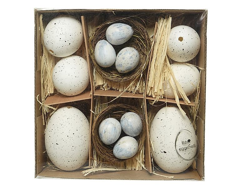 Kaemingk Osterei, Ostereier & Osterneste Set Natur / Weiß günstig online kaufen