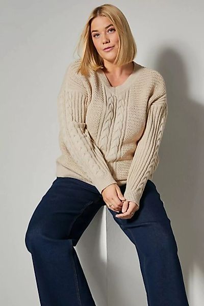 Sara Lindholm Strickpullover Pullover oversized Zopfmuster Langarm günstig online kaufen