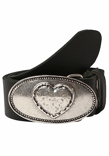 Rettungsring Gürtel Ledergürtel, mit austauschbarer Schließe "Herz Oval Sil günstig online kaufen
