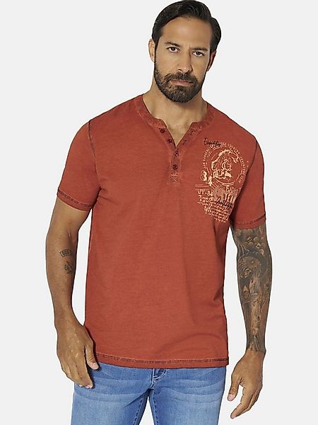 Jan Vanderstorm T-Shirt GODBERT mit Serafino-Ausschnitt günstig online kaufen