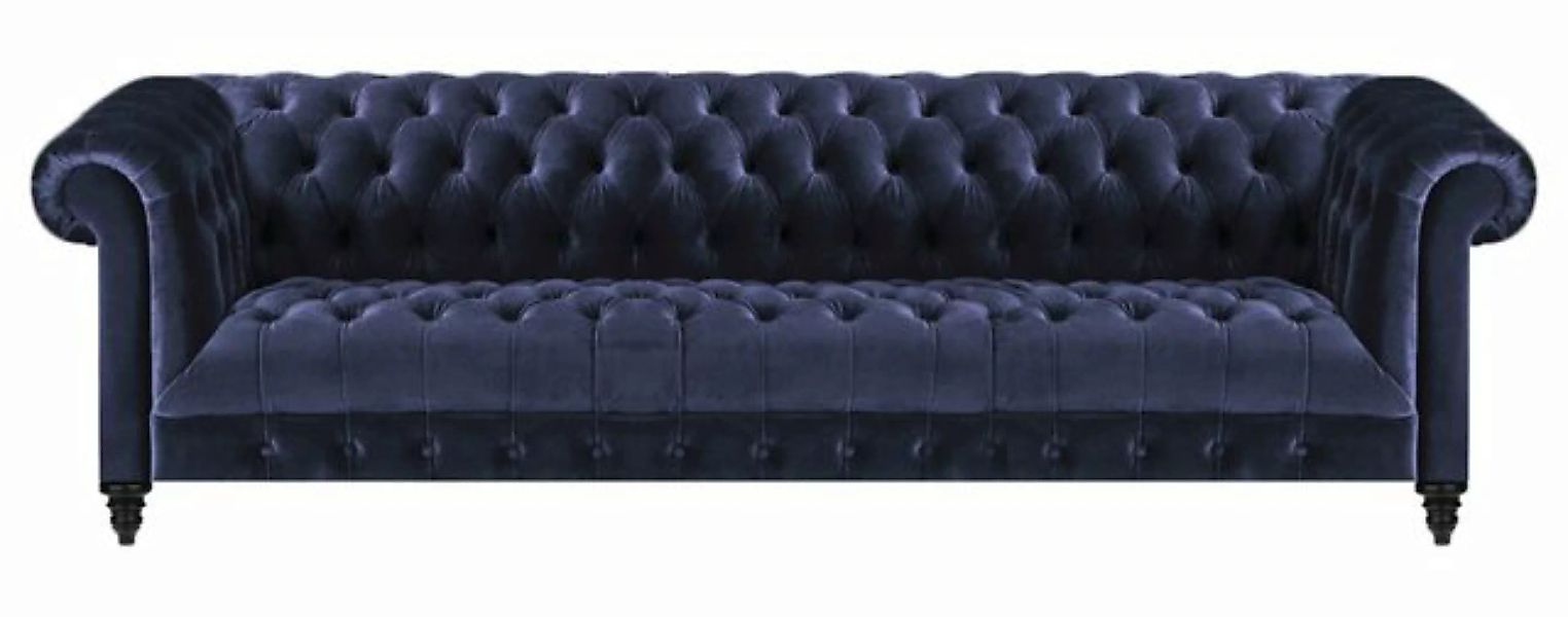 JVmoebel Chesterfield-Sofa Blau Polster Textil Viersitzer Sofa Couch Wohnzi günstig online kaufen