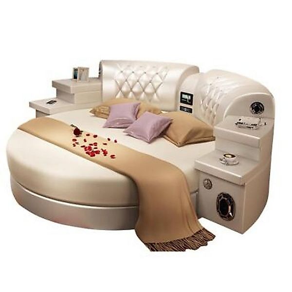 Xlmoebel Rundbett Rund Multifunktion Polster Led Regal Kingsize Kunstleder günstig online kaufen