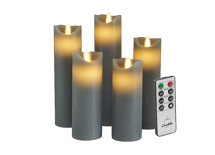 LC Home LED-Kerze Set Echtwachskerze Timerfunktion Fernbedienung LED Kerzen günstig online kaufen