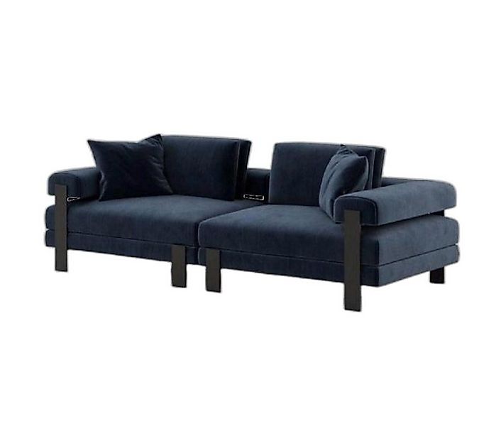 Xlmoebel 2-Sitzer Blaues Polstersofa 2-Sitzer modernes Textildesign Luxus-C günstig online kaufen