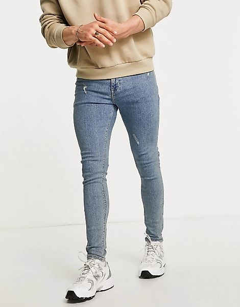 ASOS DESIGN – Hautenge Jeans mit Power-Stretch in mittlerer „Less Thirsty“- günstig online kaufen
