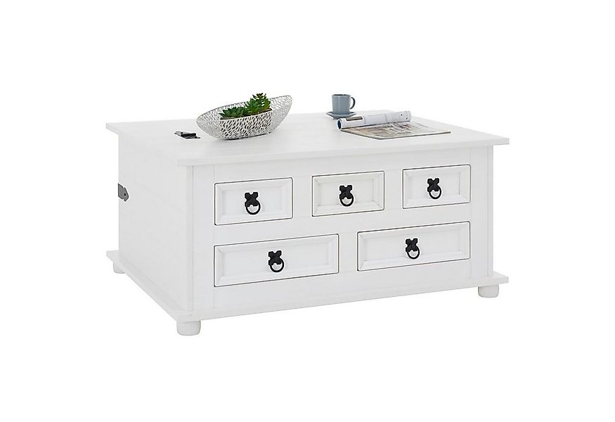 IDIMEX Truhentisch TEQUILA, Mexico Truhe mit Deckel & 5 Schubkästen, Kiefer günstig online kaufen