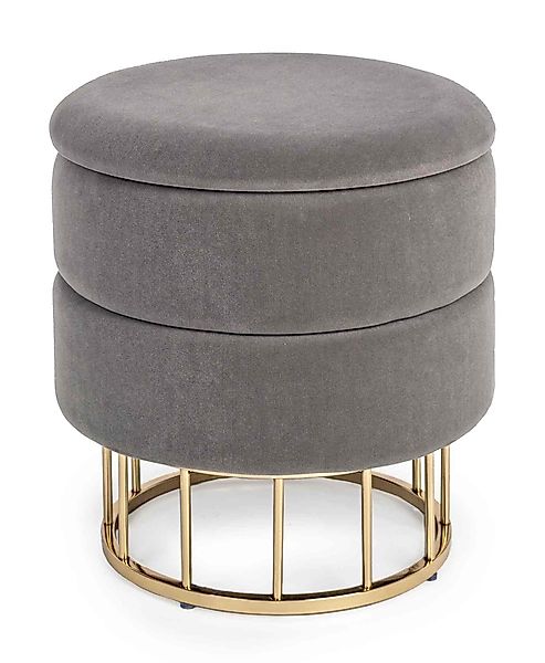 Bizzotto Hocker Pavlina in Samt-Optik, Grau günstig online kaufen