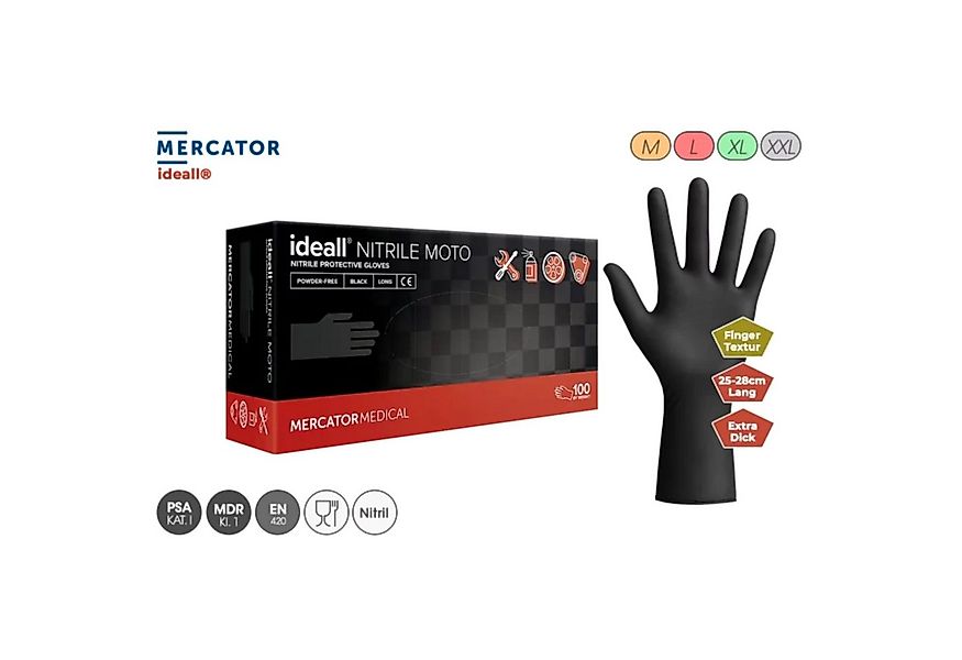Mercator Einweghandschuhe Nitril Einweg-Handschuhe mit längeren Stulpen und günstig online kaufen