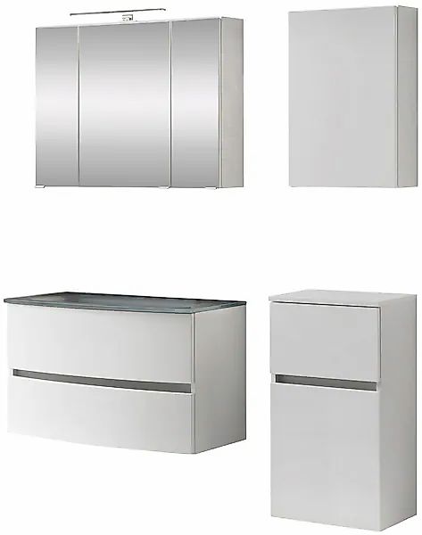 welltime Badezimmer-Set »Kaunas«, (Set, 4 St.), Breite 120 cm, Soft Close F günstig online kaufen