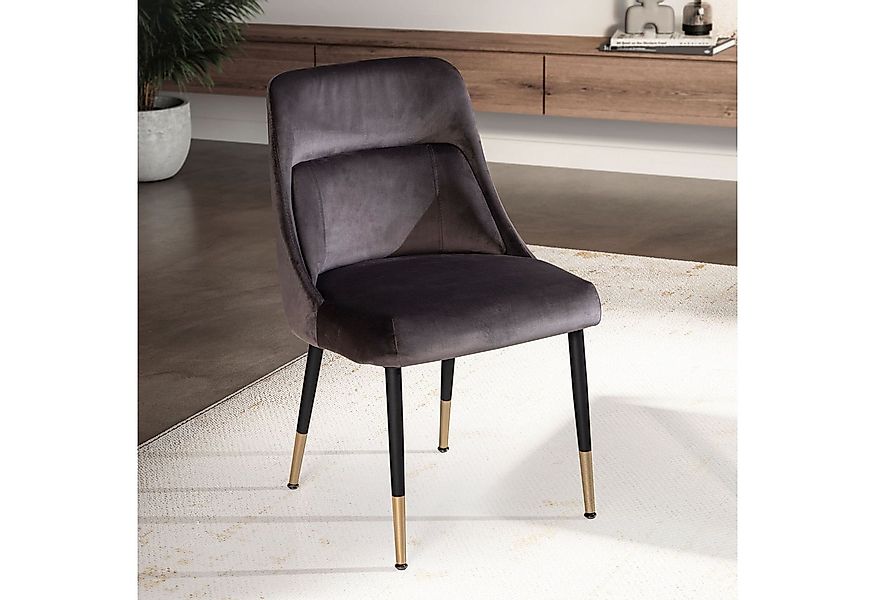 FINEBUY Esszimmerstuhl Samt Küchenstuhl Schalenstuhl Modern Gepolstert Stof günstig online kaufen