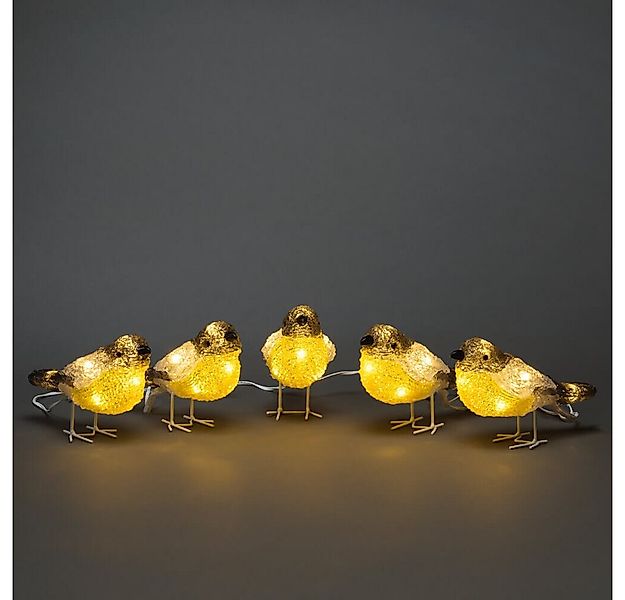 KONSTSMIDE Dekolicht 40-flammig, Kunststoff, gelb, Vogel, 0,8W, warmweiß, 2 günstig online kaufen
